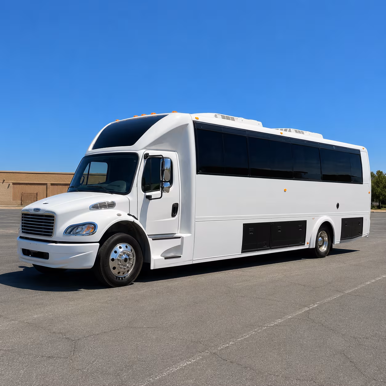 Interior of a party bus rental serving Jacksonville