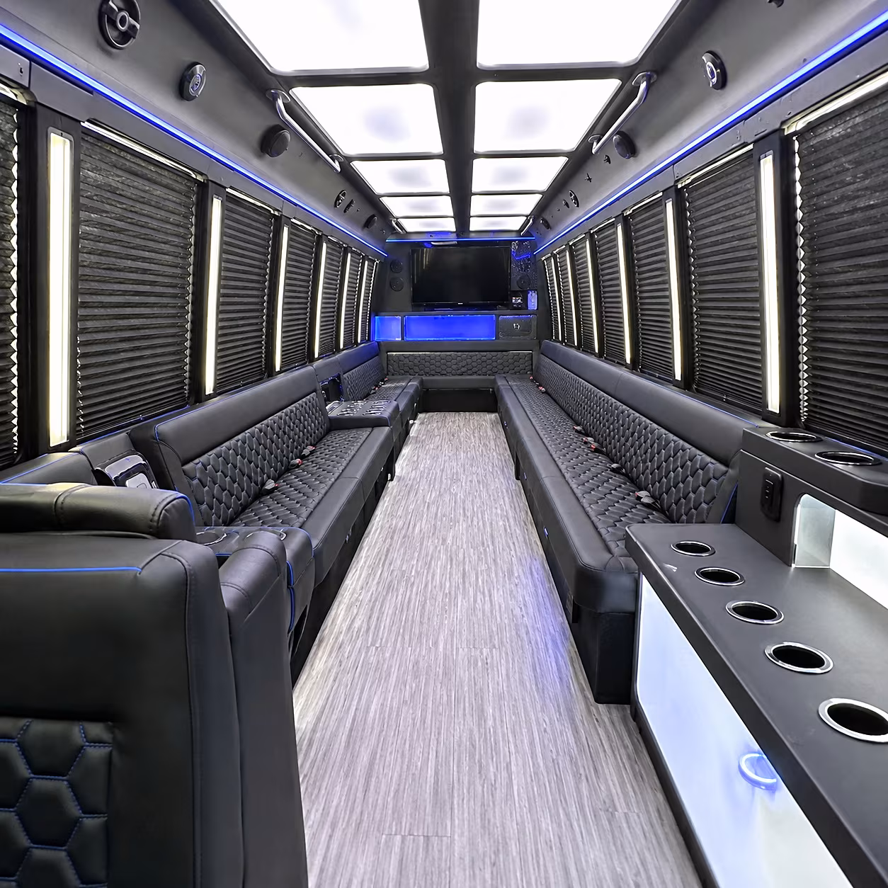 Jacksonville Private Event Transportation party bus interior