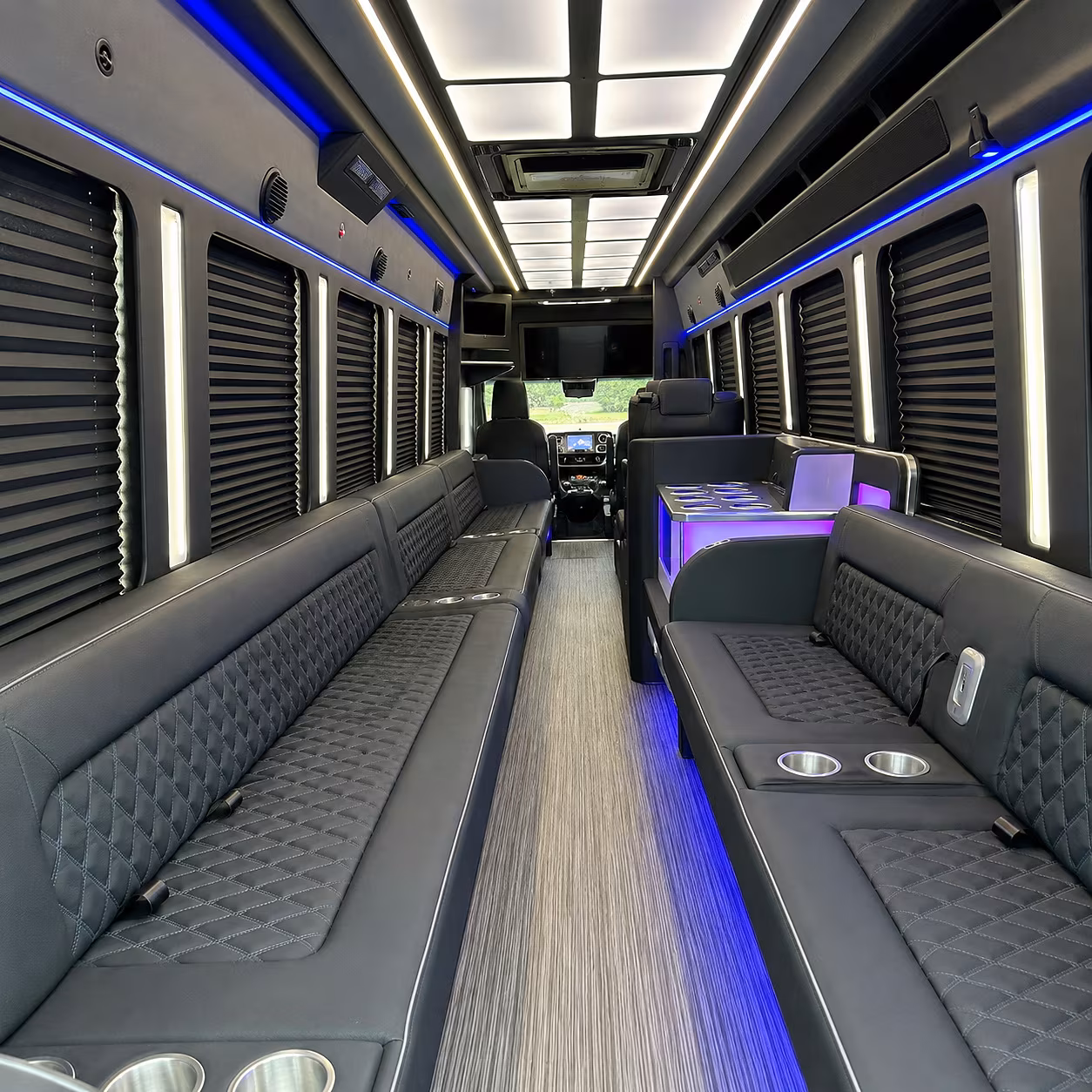 Jacksonville Sporting Event Transportation party bus interior